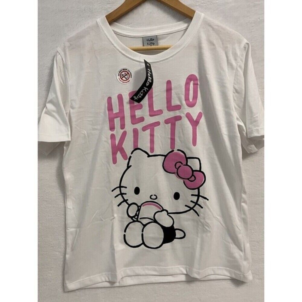 Sanrio Hello Kitty Graphic Print Tee Short Sleeve Round Neck
